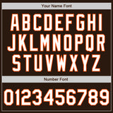 Custom Brown White-Orange Two-Button Unisex Softball Jersey