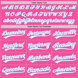 Custom Pink White-Light Blue Two-Button Unisex Softball Jersey