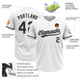Custom White Black-Gray Two-Button Unisex Softball Jersey