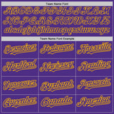 Custom Purple Steel Gray Splash Ink Gold Authentic Baseball Jersey