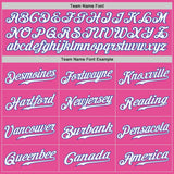 Custom Pink Royal-Light Blue Authentic Split Fashion Baseball Jersey