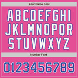 Custom Pink Royal-Light Blue Authentic Split Fashion Baseball Jersey