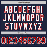 Custom Navy Red-Yellow Authentic Split Fashion Baseball Jersey