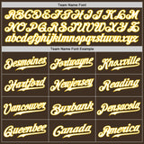 Custom Brown Gold-Gray Authentic Split Fashion Baseball Jersey