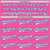 Custom Pink Royal-Light Blue Authentic Split Fashion Baseball Jersey