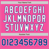 Custom Pink Royal-Light Blue Authentic Split Fashion Baseball Jersey