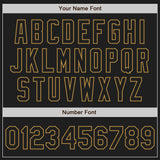 Custom Black Black White-Old Gold Authentic Split Fashion Baseball Jersey