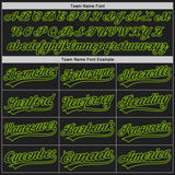 Custom Black Black White-Neon Green Authentic Split Fashion Baseball Jersey