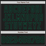Custom Black Black White-Kelly Green Authentic Split Fashion Baseball Jersey