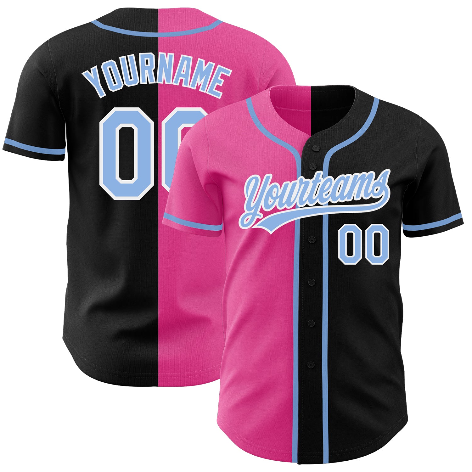 pink and white baseball jersey