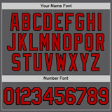 Custom Steel Gray Red-Black Authentic Baseball Jersey