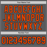 Custom Steel Gray Orange-Black Authentic Baseball Jersey