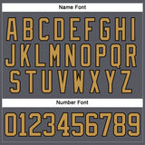 Custom Steel Gray Old Gold-Black Hockey Lace Neck Jersey