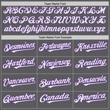 Custom Steel Gray White-Purple Authentic Baseball Jersey
