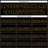 Custom Black Black-Old Gold Fleece Jogger Sweatpants