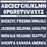 Custom Navy White Fleece Jogger Sweatpants