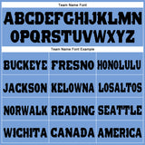 Custom Light Blue Black Fleece Jogger Sweatpants