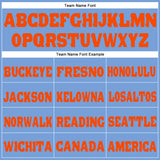 Custom Light Blue Orange Fleece Jogger Sweatpants