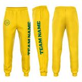 Custom Gold Kelly Green Fleece Jogger Sweatpants