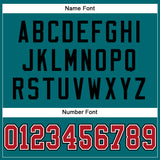 Custom Teal Red-Black Mesh Authentic Football Jersey