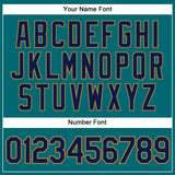Custom Teal Navy-Old Gold Mesh Authentic Football Jersey