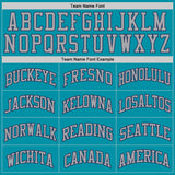 Custom Teal Gray-Navy Authentic Throwback Basketball Jersey
