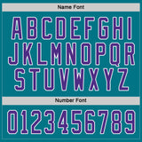 Custom Teal Purple-White Hockey Jersey