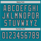 Custom Teal Gray-Black Hockey Jersey