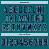 Custom Teal Navy-Gray Mesh Authentic Football Jersey