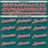Custom Teal Red-White Performance T-Shirt