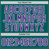 Custom Teal Purple-White Performance T-Shirt