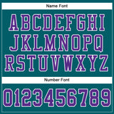Custom Teal Purple-White Mesh Authentic Football Jersey
