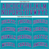 Custom Teal Purple-Gray Authentic Throwback Basketball Jersey