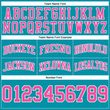 Custom Teal Pink-White Authentic Throwback Basketball Shorts