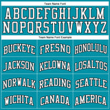 Custom Teal White-Black Authentic Throwback Basketball Jersey