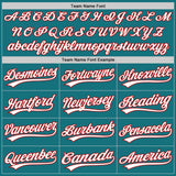 Custom Teal White-Red Authentic Baseball Jersey