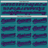 Custom Teal Purple-Black Authentic Baseball Jersey