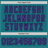Custom Teal Purple-Black Authentic Baseball Jersey