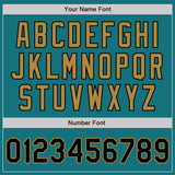 Custom Teal Black-Old Gold Authentic Baseball Jersey