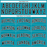 Custom Teal Black Pinstripe Black-White Authentic Basketball Jersey