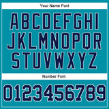 Custom Teal Navy Pinstripe Navy-White Authentic Basketball Jersey
