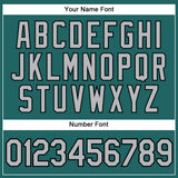 Custom Teal Gray Pinstripe Black Authentic Baseball Jersey