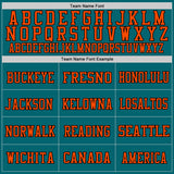 Custom Teal Orange-Black Mesh Authentic Football Jersey