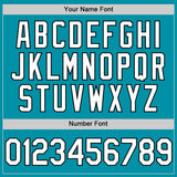 Custom Teal White-Black Authentic Throwback Baseball Jersey