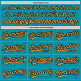 Custom Teal Black-Old Gold Authentic Throwback Baseball Jersey