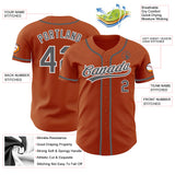 Custom Texas Orange Steel Gray-White Authentic Baseball Jersey