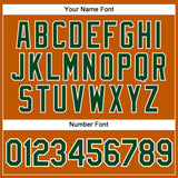 Custom Texas Orange Green-White Authentic Baseball Jersey