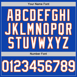 Custom Thunder Blue White-Orange Authentic Baseball Jersey