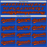 Custom Thunder Blue Orange-Black Authentic Baseball Jersey
