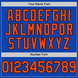 Custom Thunder Blue Orange-Black Authentic Baseball Jersey